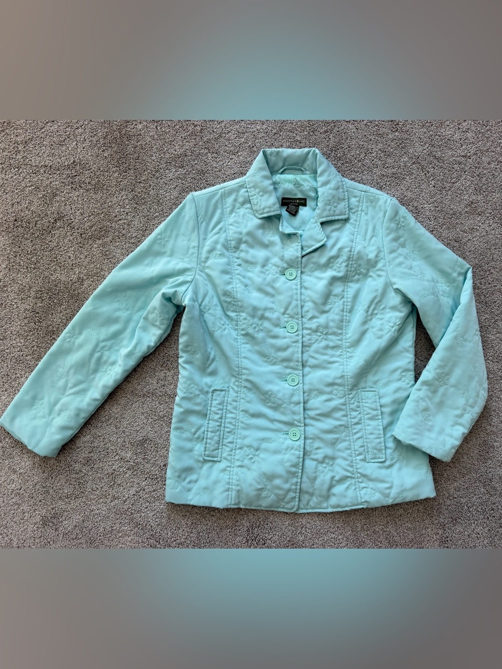Women’s Mountain Lake Quilted Light Blue Pea Coat- Size Small Petite